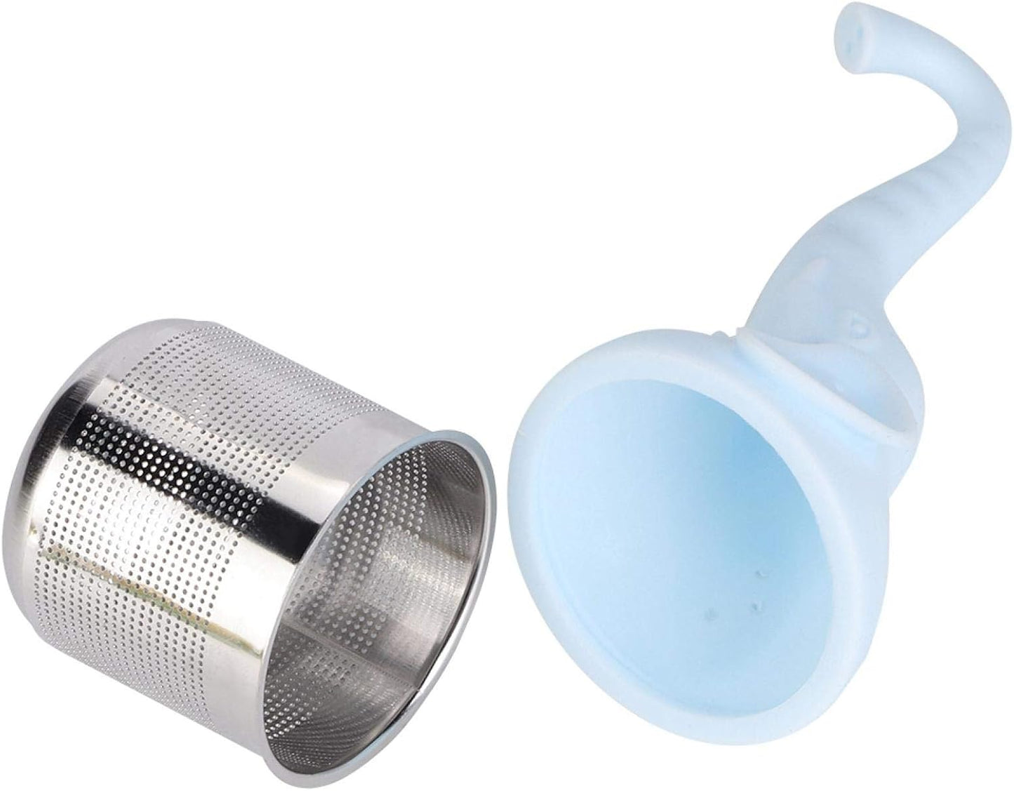 Tea Strainer Food-grade Silicone Kitchen Gadget for Tea Creative Elephant-Shaped Fit Puerh Tea Teapots Mugs for Tea Cups(blue)
