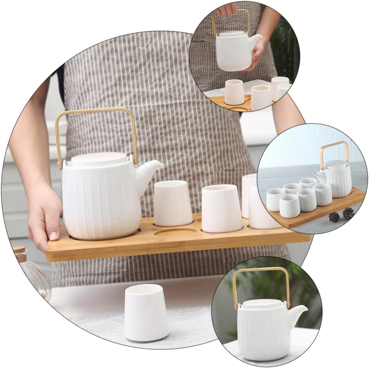 BESTOYARD 1 Set Ceramic Teapot Gongfu Tea Pot Stovetop Tea Kettle Water Kettle Stovetop European Style Teapot Zisha Tea Pot Classic Tea Pot Chinese Office Old Fashioned Flower Teapot Wood