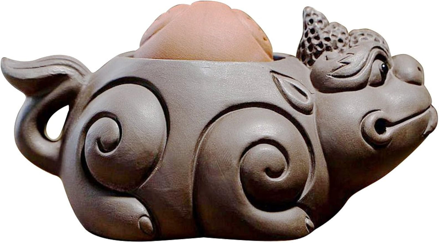 Chinese Zisha Tea Pet/Kungfu Tea Tray Accessories, Handmade, Purple Clay Tea Pet for Kungfu Tea Tray A for Tea Lovers