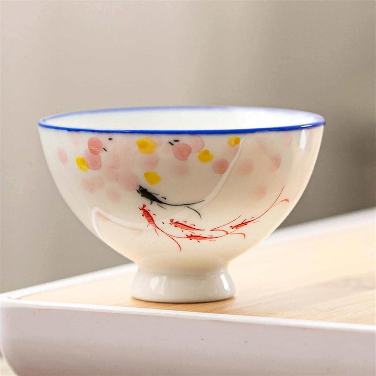 HMLTD Chinese/Japanese Tea Set Hand-Painted Ceramic Tea Cup White Ceramic Tea Cup Kung Fu Tea Cups Traditional Chinese Elegance Portable Teapot Set Tea Gift set (Size : D)