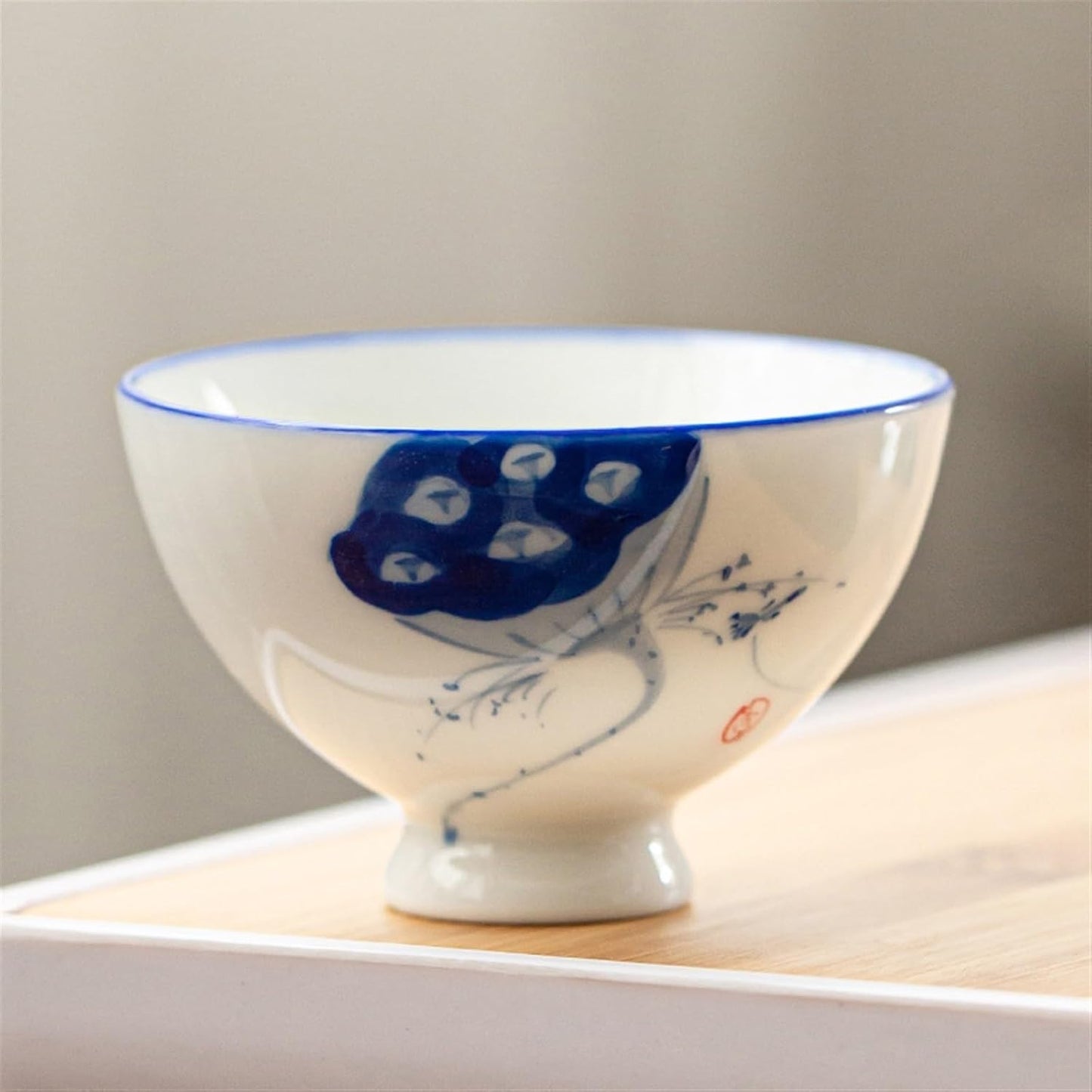 HMLTD Chinese/Japanese Tea Set Hand-Painted Ceramic Tea Cup White Ceramic Tea Cup Kung Fu Tea Cups Traditional Chinese Elegance Portable Teapot Set Tea Gift set (Size : D)