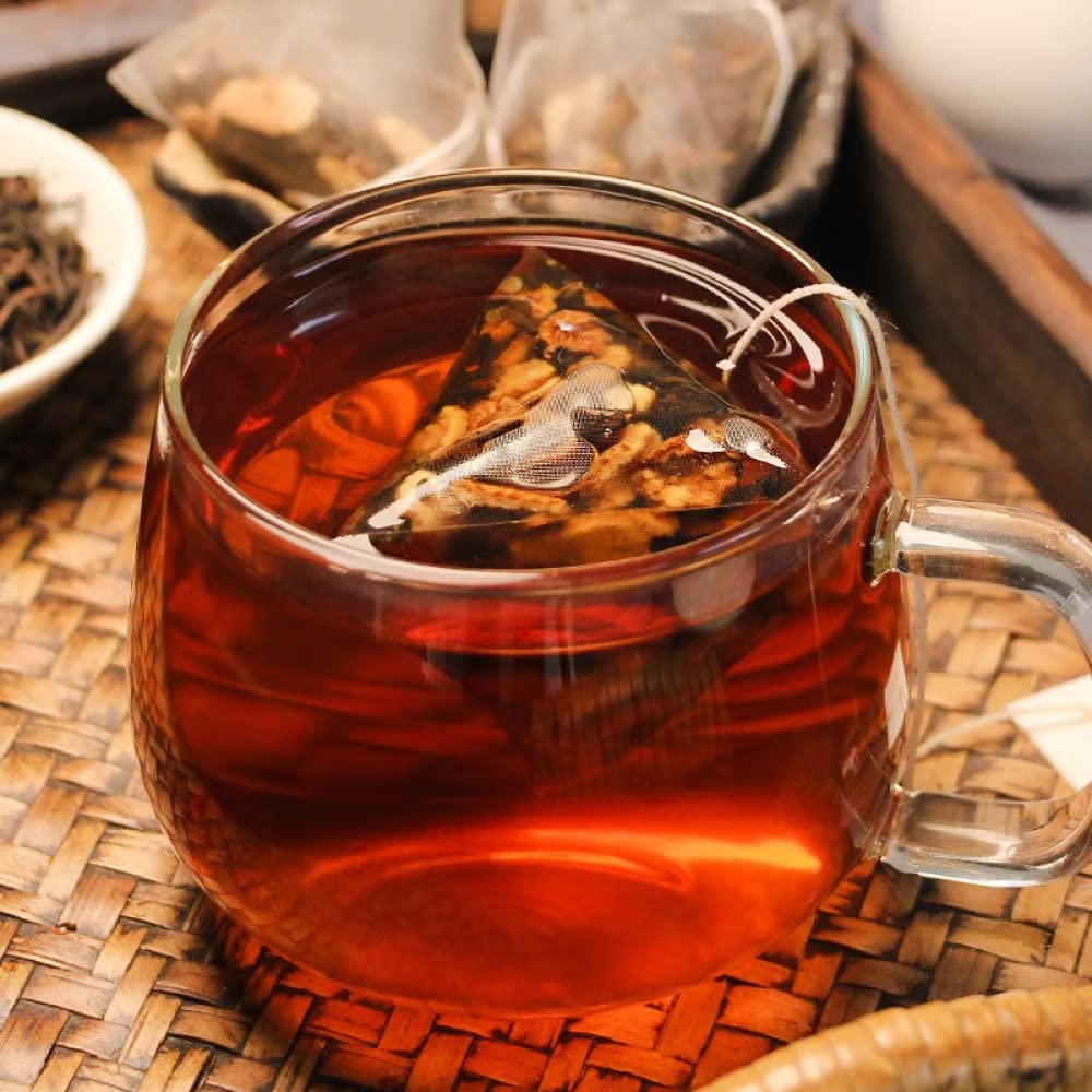 Chenju Pu'er Tea 48g (4g*12 packs), tangerine peel, orange peel, Pu'er tea, herbal tea, combination tea, fruit tea, brewed, soaked in water, individually small packaging, triangular tea bags, easy to carry 陈橘普洱茶