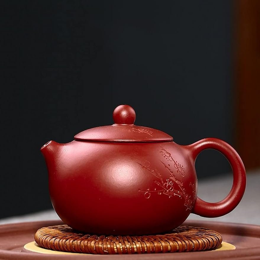 WellieSTR Zisha Teapot Chinese Yixing Genuine Purple Clay Tea Pot,Fine Handmade Kungfu Tea Set - Xishi,145ml,Yixing Teapot Tea Pot filter Xishi Pot Handmade Purple Clay Teaware