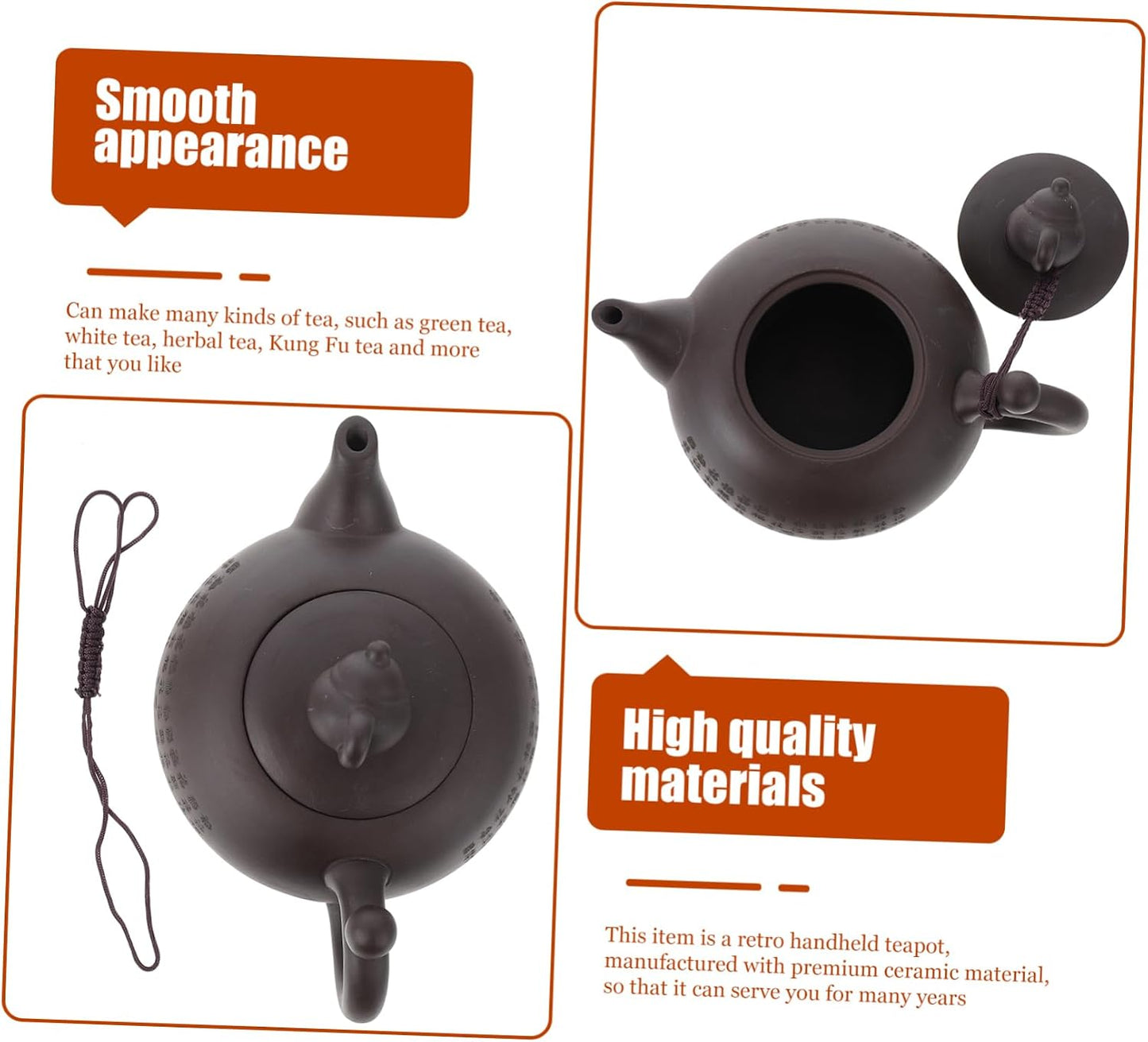 FUNOMOCYA 1pc Teapot Stovetop Whistling Kettle Whistle Ceramic Tea Pot Zisha Clay Tea Pot Coffee Espresso Pot Retro Tea Pot Japanese Tea Pot Tea Making Pot Antique Ceramics Concentrate