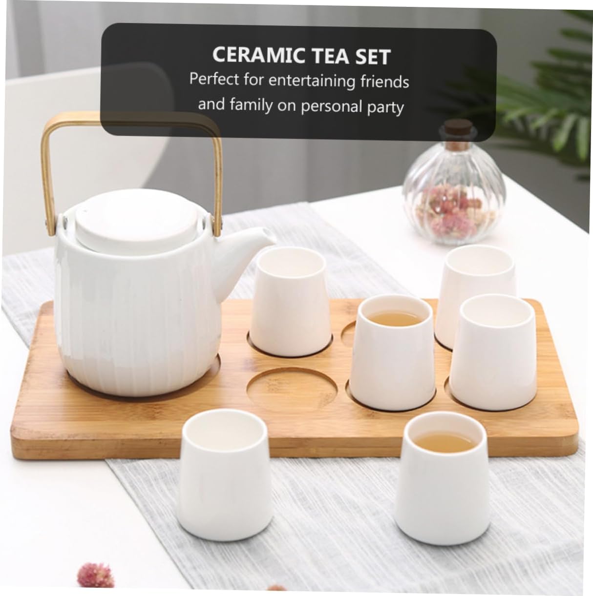 BESTOYARD 1 Set Ceramic Teapot Gongfu Tea Pot Stovetop Tea Kettle Water Kettle Stovetop European Style Teapot Zisha Tea Pot Classic Tea Pot Chinese Office Old Fashioned Flower Teapot Wood