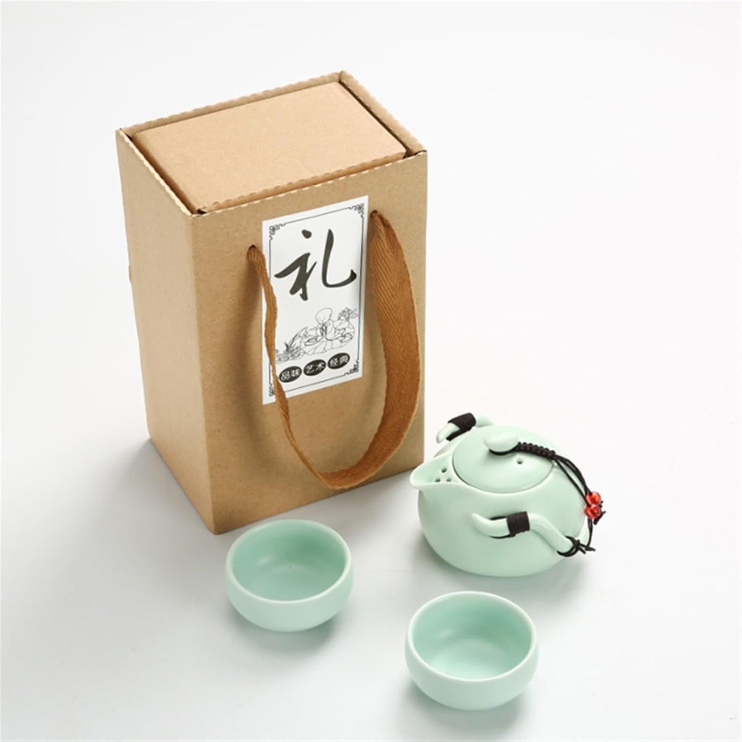 Chinese/Japanese Tea Set Chinese Tea Travel Tea Set Kung Fu Tea Set Ceramic Portable Teapot Porcelain Teaset Gaiwan Tea Cups of Tea Ceremony Tea Tool Portable Teapot Set Tea Gift set (Size : Black 5P