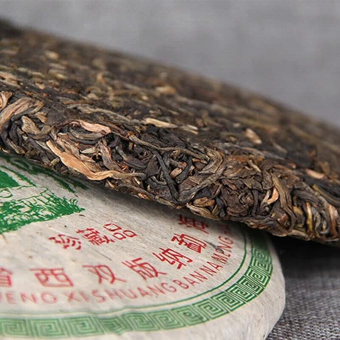 Puerh Green Tea Pu-Erh Tea Pressing Process Raw Pu'er Tea Cake Craft Tea 357g