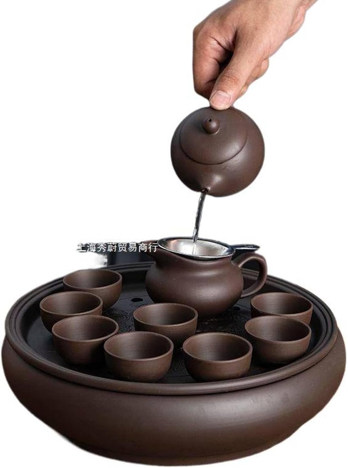 Zisha kung fu Tea Set Suit Household Simple Ceramic Tea Tray teapot Teacup Tea Set Suit