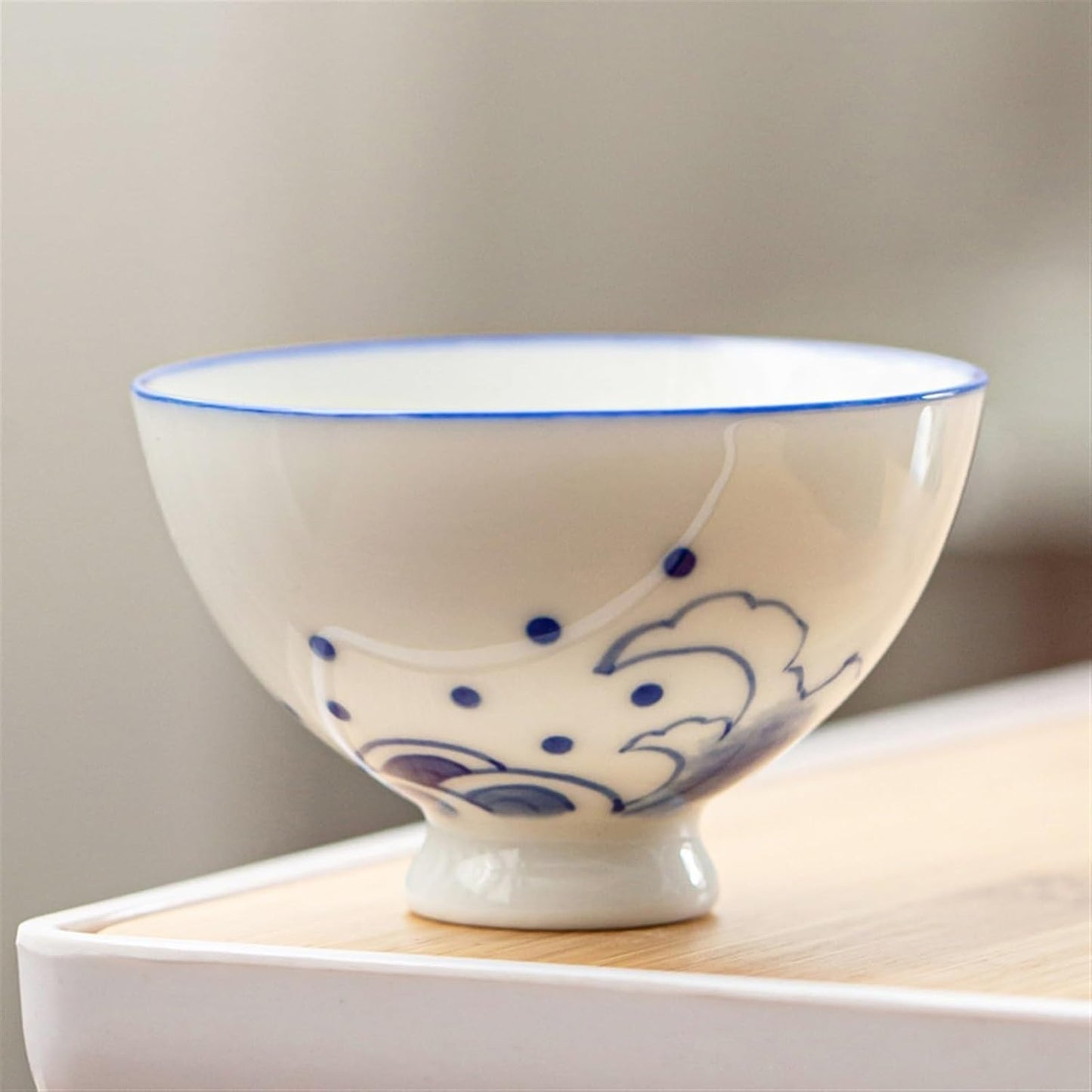 HMLTD Chinese/Japanese Tea Set Hand-Painted Ceramic Tea Cup White Ceramic Tea Cup Kung Fu Tea Cups Traditional Chinese Elegance Portable Teapot Set Tea Gift set (Size : D)