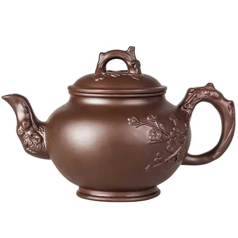 Teapots Large capacity purple clay teapot household Kung Fu cup Yixing Juni plum blossom teapot large teapot ceramic teapot y240701