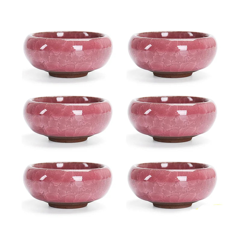 6pcs/lot Chinese Crack glaze kungfu tea cup,Porcelain China Teacups and SaucerTea Bowl 50ml China Tea Pot Celadon Crackle Teacup