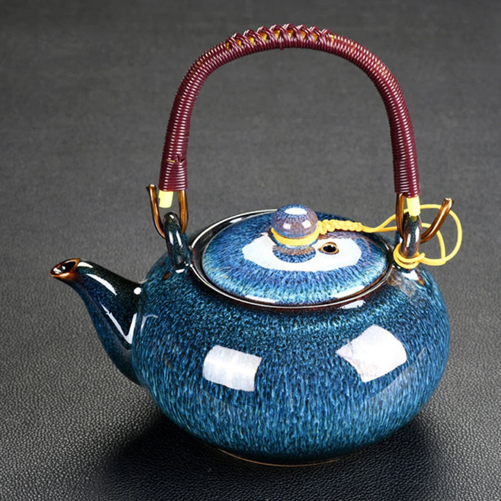 700ML Ceramic Teapot Home Handle Pot Tea Room Accessories Kiln Change Tea Pot For Tea Brewing In Mug Beauty Health Tea Set