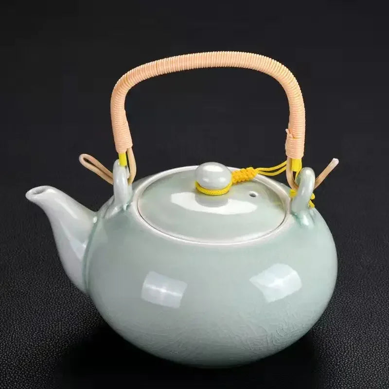 700ML Ceramic Teapot Home Handle Pot Tea Room Accessories Kiln Change Tea Pot For Tea Brewing In Mug Beauty Health Tea Set