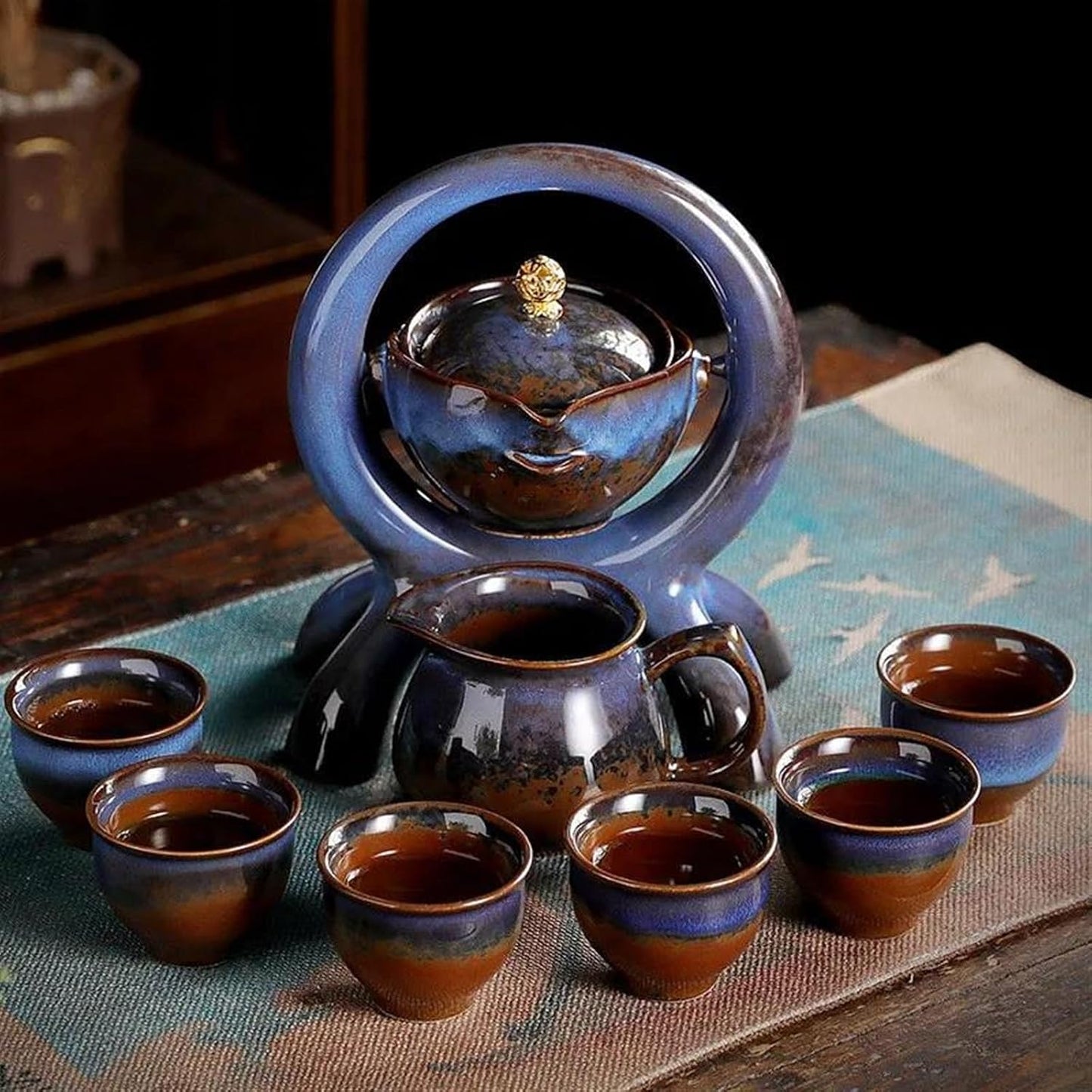 Afternoon Tea Set Chinese Portable Tea Set Ceramic Outdoor Travel Afternoon Teapot Set Crockery Porcelain Tea Cup Set Teaware Sets Gift For Friend Tea Set For Adults (Size : F)