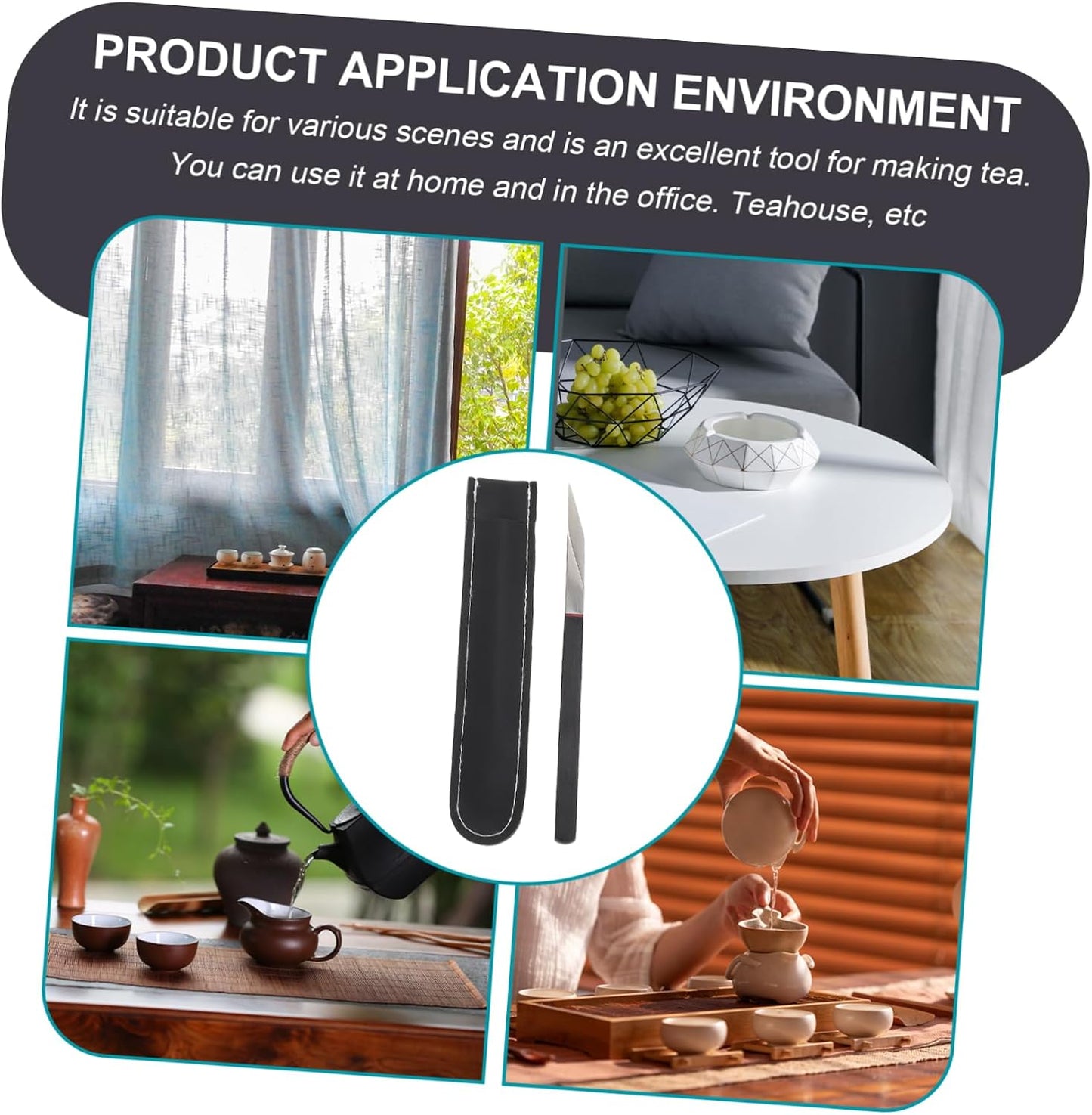 DECHOUS Pu-erh Tea Cone Ice Pick Tea Cutter Tea Brick Needle Puerh Tea Needle Stainless Kitchen Utensils Puerh Tea Brick Tea Cake Tool Pro Tools Tea Needle Effort Pu'er Tea Wood