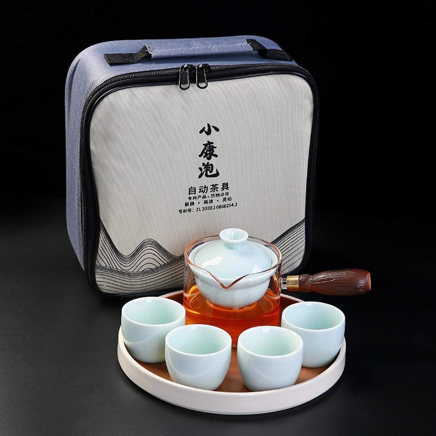 Chinese/Japanese Tea Set Portable Glass Ceramic Chinese Kung Fu Tea set Travel Tea Set Teaware Sets Teapot For Tea Teapot Tea Cup Set Tea Maker Infuser Portable Teapot Set Tea Gift set (Size : A pot