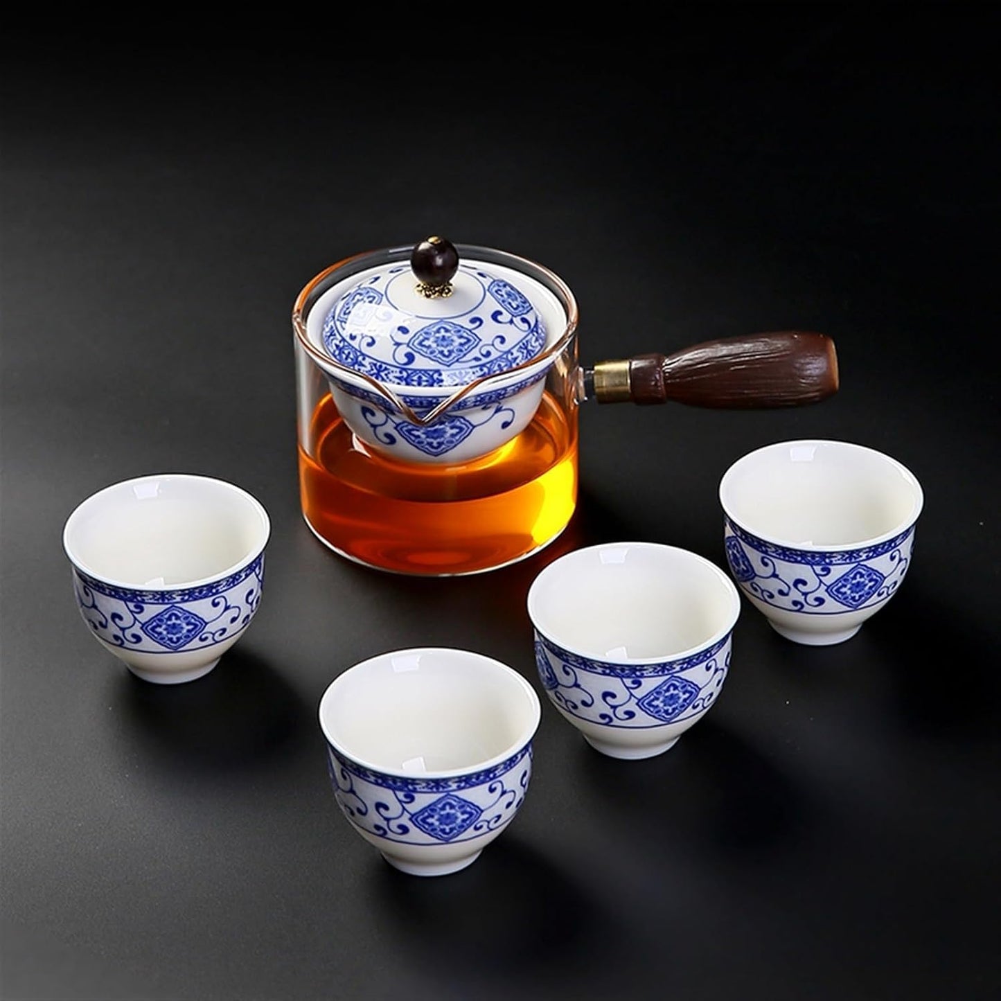 Chinese/Japanese Tea Set Portable Glass Ceramic Chinese Kung Fu Tea set Travel Tea Set Teaware Sets Teapot For Tea Teapot Tea Cup Set Tea Maker Infuser Portable Teapot Set Tea Gift set (Size : A pot