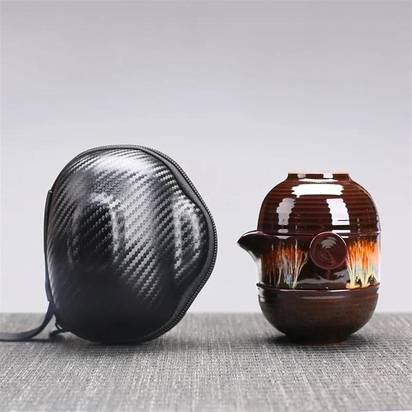 FUTWIZ Afternoon Tea Set Kiln Change Travel Tea Set Portable Bag1 Pot2cups Outdoor Car Teapot Quick Guest Cup Puer Tea Drinkware Teaware Porcelain Tea Set for Adults