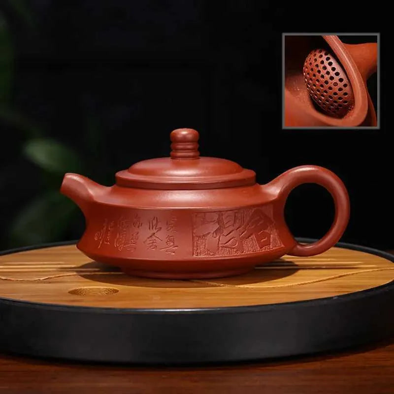 Teapots Yixing Purple Clay Tea Pot Stone Spoon Kung Fu Tea Beverage Dark Tea Set Tea Set Dahongpao y240703