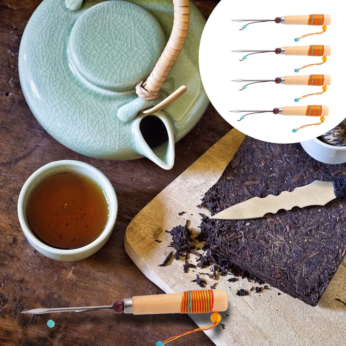 Hemoton 4pcs Tea Needle Ice Pick Tea Cake Gongfu Tea Tool Tea Tools Puerh Tea Tools Tea Pick Cake Brick Tea Cake Pick Tool Tea Cone Wooden Cone Needle