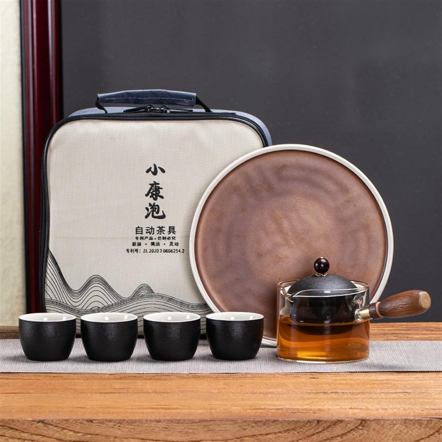 Chinese/Japanese Tea Set Portable Glass Ceramic Chinese Kung Fu Tea set Travel Tea Set Teaware Sets Teapot For Tea Teapot Tea Cup Set Tea Maker Infuser Portable Teapot Set Tea Gift set (Size : A pot