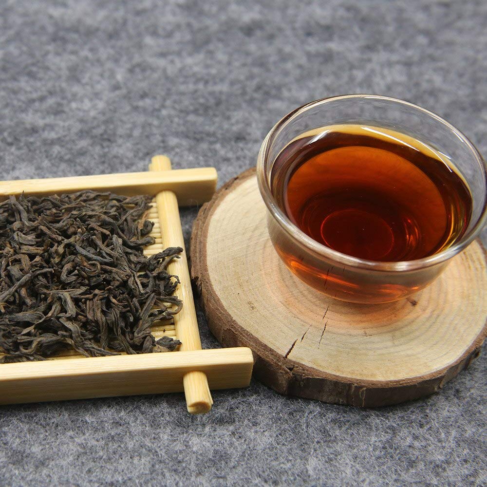 FullChea - 2006 Shu Puerh Tea - Pu Erh Tea Loose Leaf - Aged Ripe Pu-erh Tea from Yunnan - Calming Tea (8.8oz / 250g)
