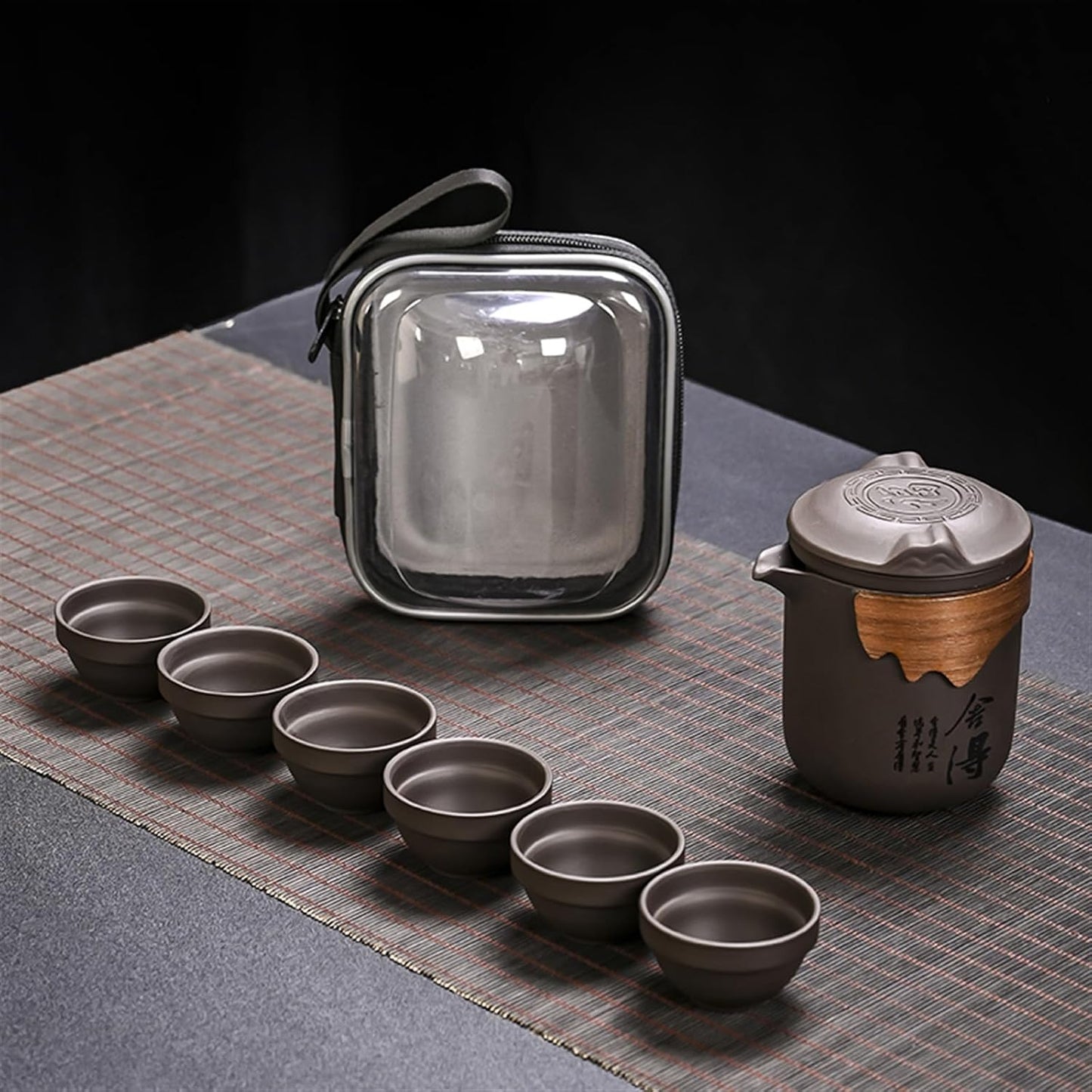 Chinese/Japanese Tea Set Purple Sand Travel Teaset Portable Teapot Set Outdoor Travel Gaiwan Tea Cups of Tea Ceremony Teacup Fine Gift Kung Fu Tea Set Portable Teapot Set Tea Gift set