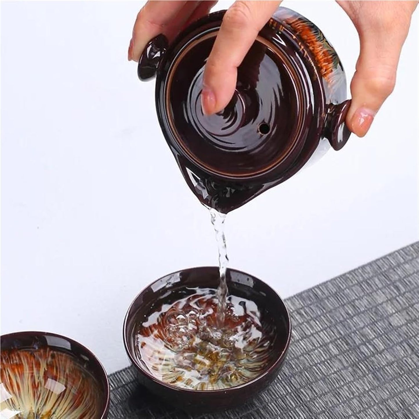 FUTWIZ Afternoon Tea Set Kiln Change Travel Tea Set Portable Bag1 Pot2cups Outdoor Car Teapot Quick Guest Cup Puer Tea Drinkware Teaware Porcelain Tea Set for Adults