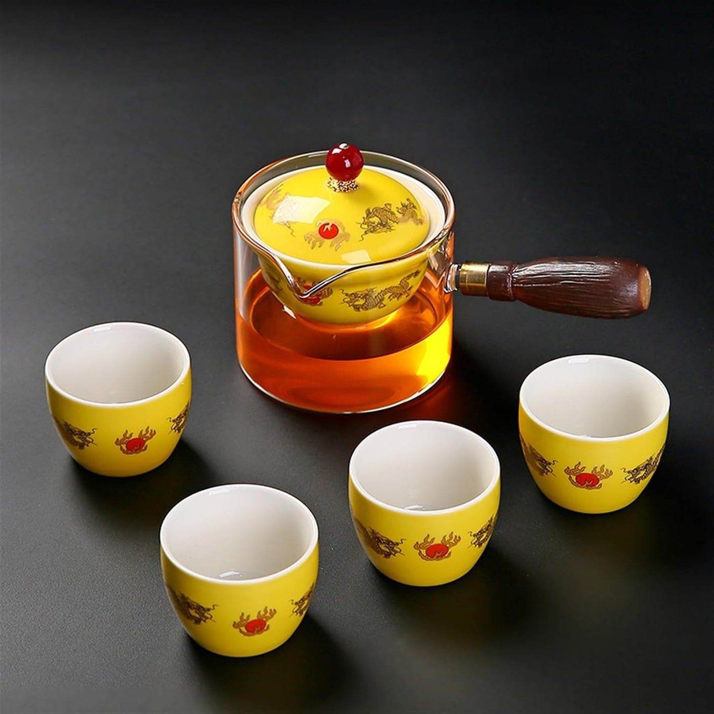 Chinese/Japanese Tea Set Portable Glass Ceramic Chinese Kung Fu Tea set Travel Tea Set Teaware Sets Teapot For Tea Teapot Tea Cup Set Tea Maker Infuser Portable Teapot Set Tea Gift set (Size : A pot