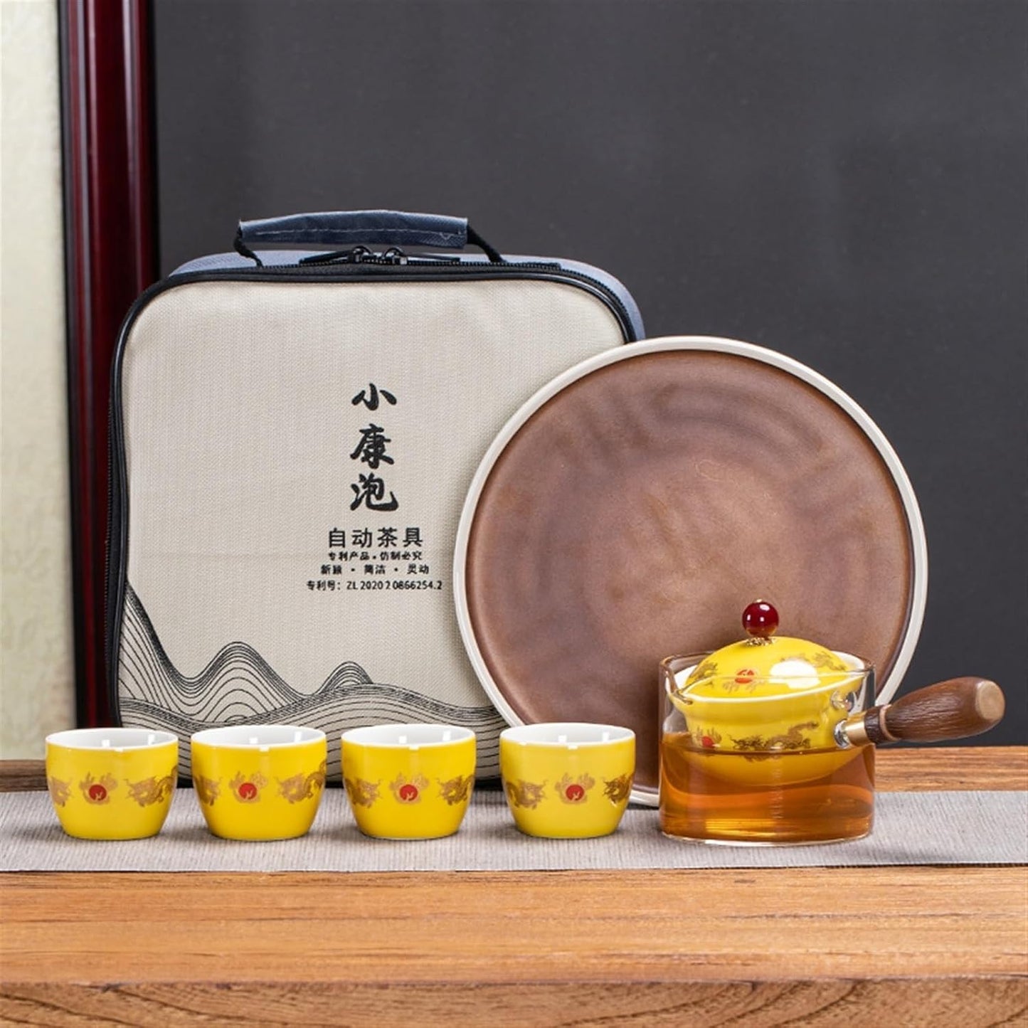 Chinese/Japanese Tea Set Portable Glass Ceramic Chinese Kung Fu Tea set Travel Tea Set Teaware Sets Teapot For Tea Teapot Tea Cup Set Tea Maker Infuser Portable Teapot Set Tea Gift set (Size : A pot