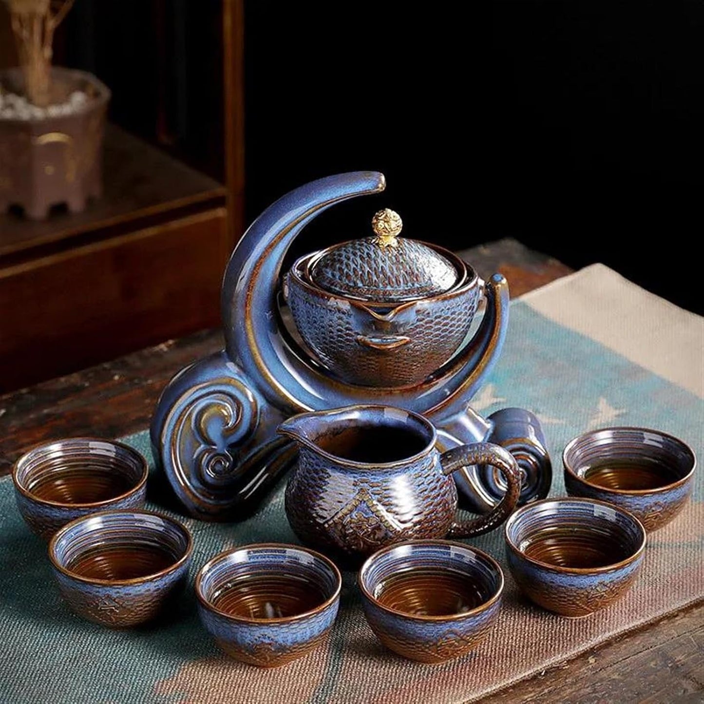 Afternoon Tea Set Chinese Portable Tea Set Ceramic Outdoor Travel Afternoon Teapot Set Crockery Porcelain Tea Cup Set Teaware Sets Gift For Friend Tea Set For Adults (Size : F)