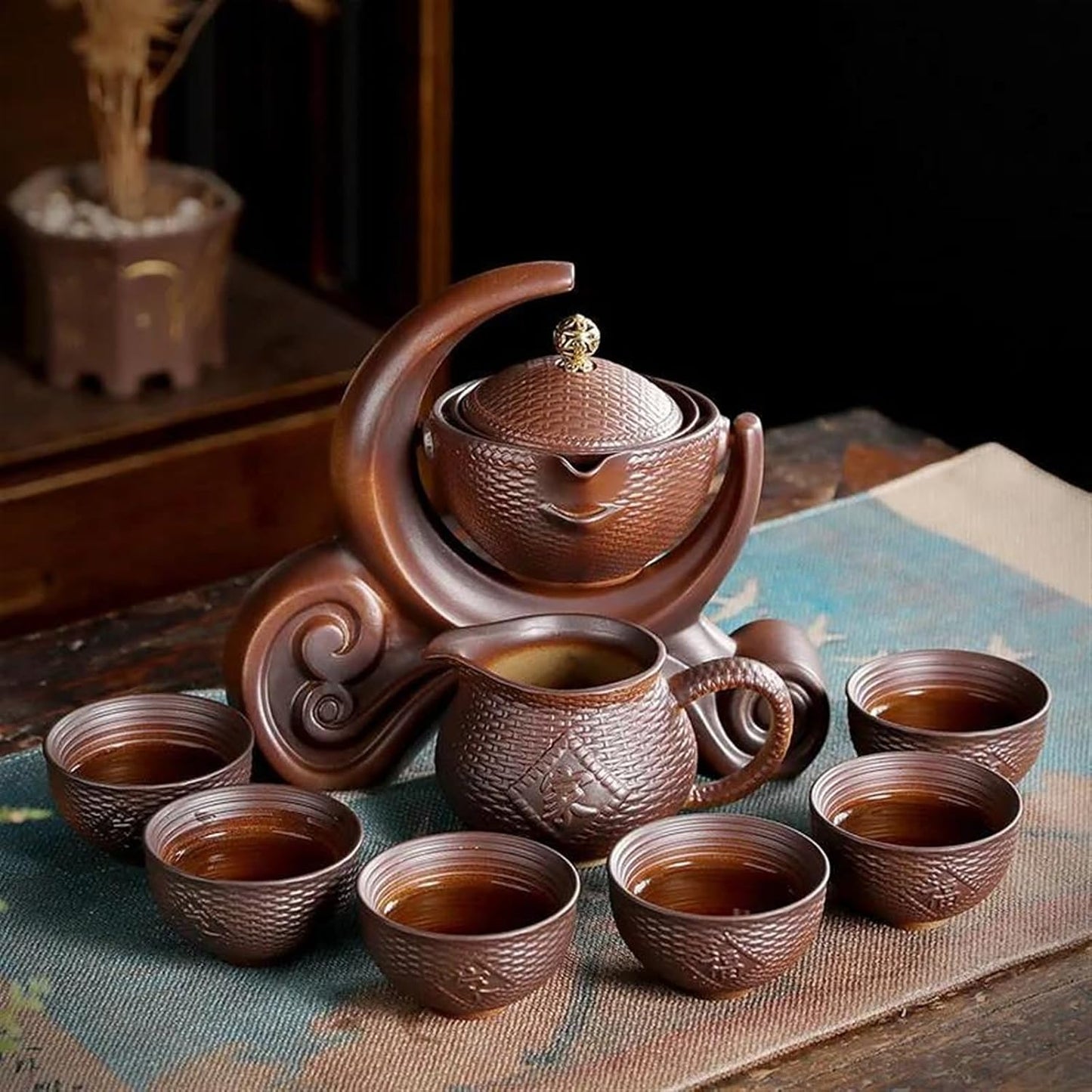 Afternoon Tea Set Chinese Portable Tea Set Ceramic Outdoor Travel Afternoon Teapot Set Crockery Porcelain Tea Cup Set Teaware Sets Gift For Friend Tea Set For Adults (Size : F)