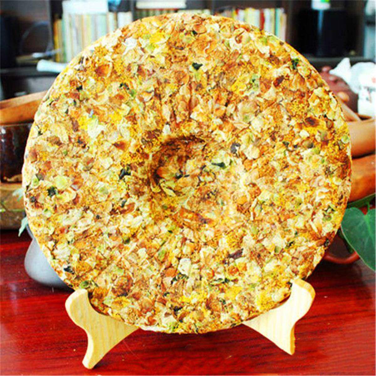 357g (0.787LB) China Herbal tea Flower puer tea Snow mountain ancient tree camellia Pure honey Beauty care Pu'er flower tea Green tea Puer tea Chinese tea Raw tea Old trees Pu erh tea Scented tea