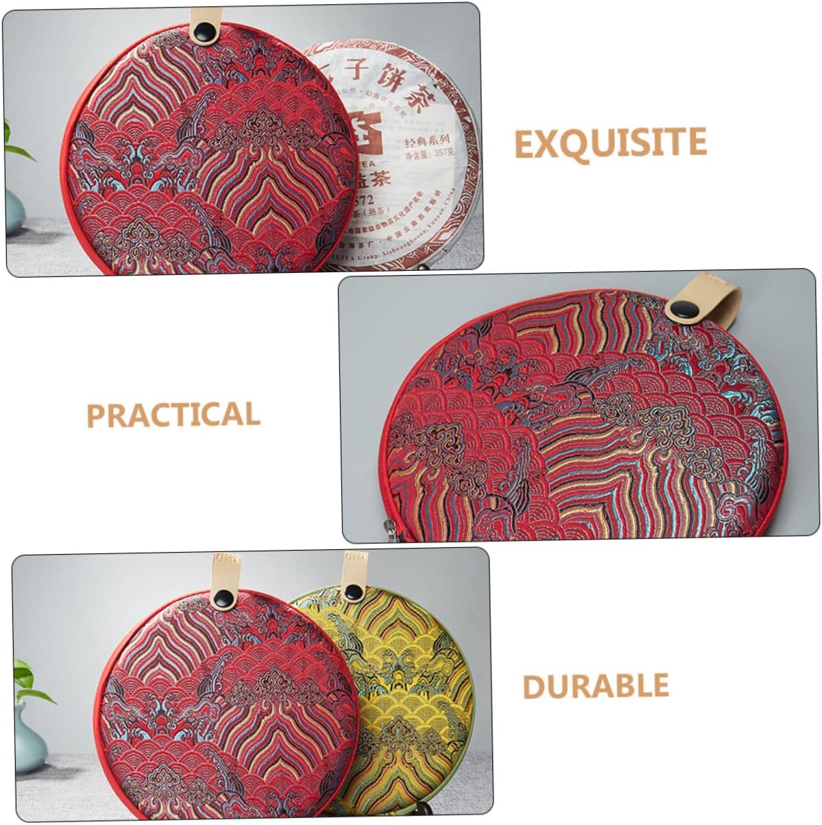 OKUMEYR Tea Cake Storage Bag Tea Cake Container Loose Leaf Holder Tea Container Puer Tea Cake Bag Pu Tea Cake Tea Chest Gift Bags Pu'er Tea Cake Bag Cloth Travel China Multifunction