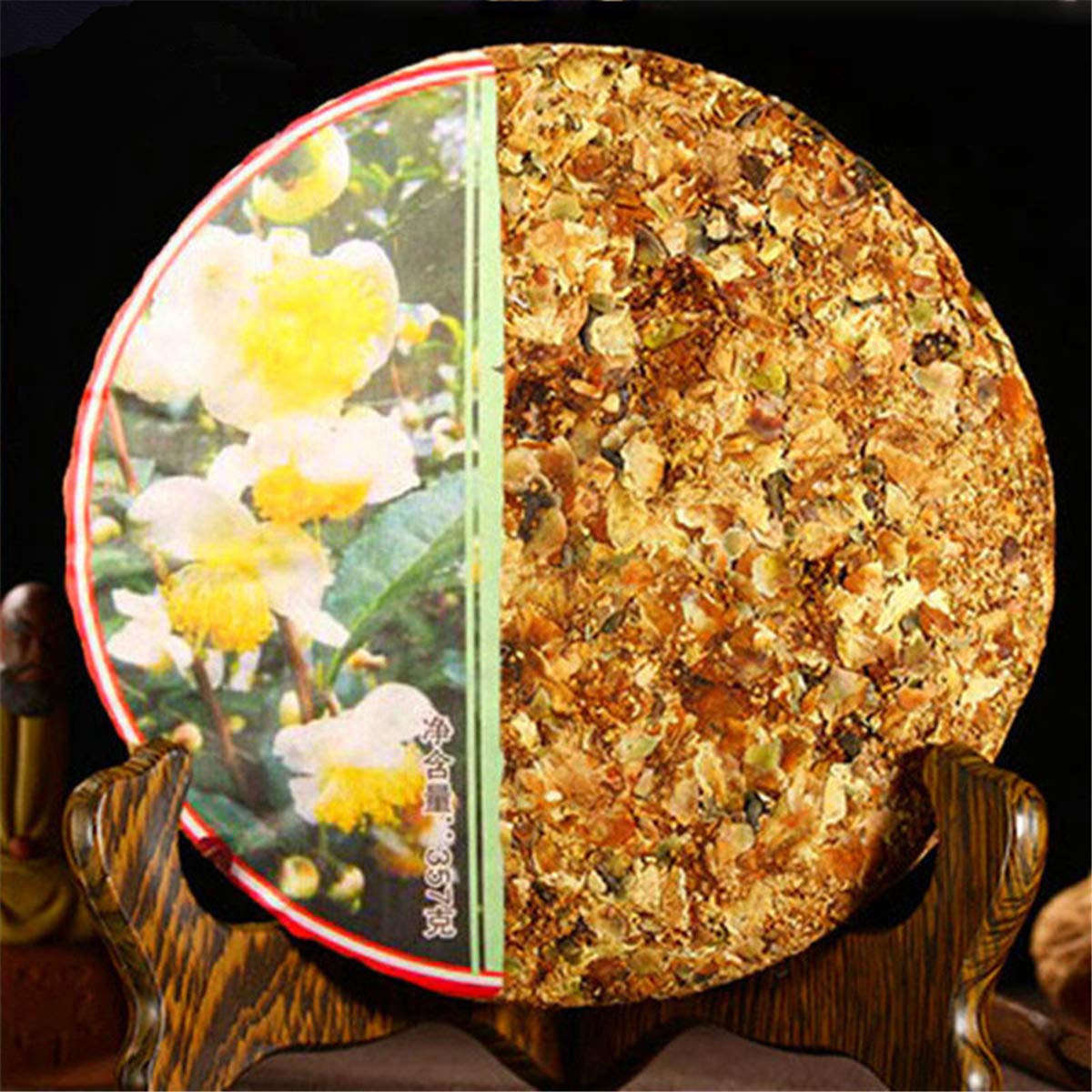 357g (0.787LB) China Herbal tea Flower puer tea Snow mountain ancient tree camellia Pure honey Beauty care Pu'er flower tea Green tea Puer tea Chinese tea Raw tea Old trees Pu erh tea Scented tea