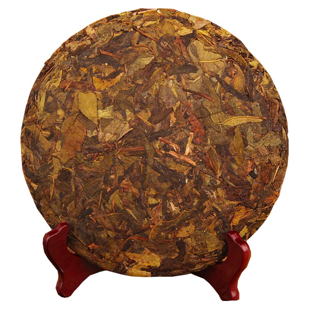 357g Big Leaves Raw Puerh Tea Cake- 2014yr Green Puer Tea- Sheng Bing Pu'erh Tea Cake - Uncook Pu'erh Tea
