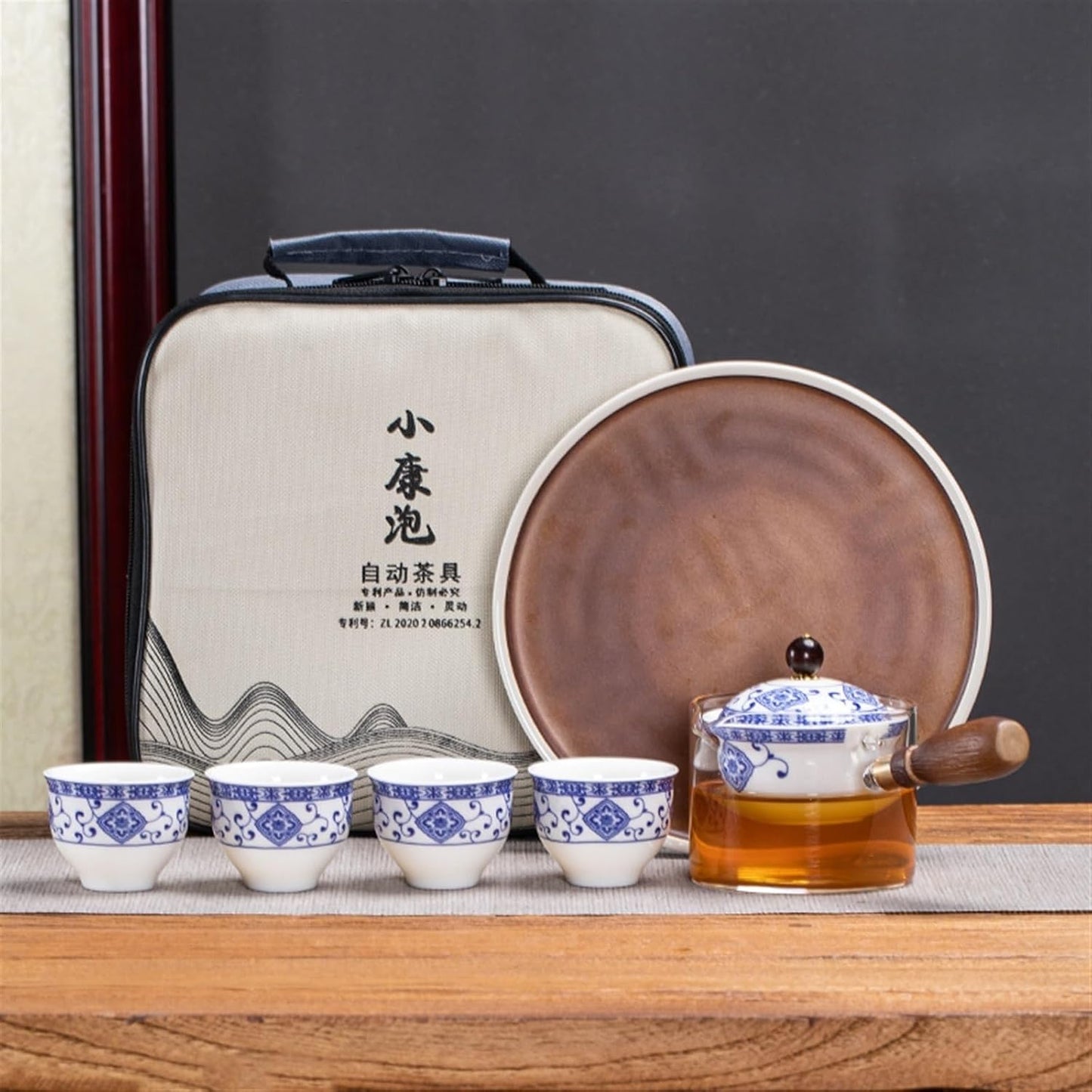 Chinese/Japanese Tea Set Portable Glass Ceramic Chinese Kung Fu Tea set Travel Tea Set Teaware Sets Teapot For Tea Teapot Tea Cup Set Tea Maker Infuser Portable Teapot Set Tea Gift set (Size : A pot