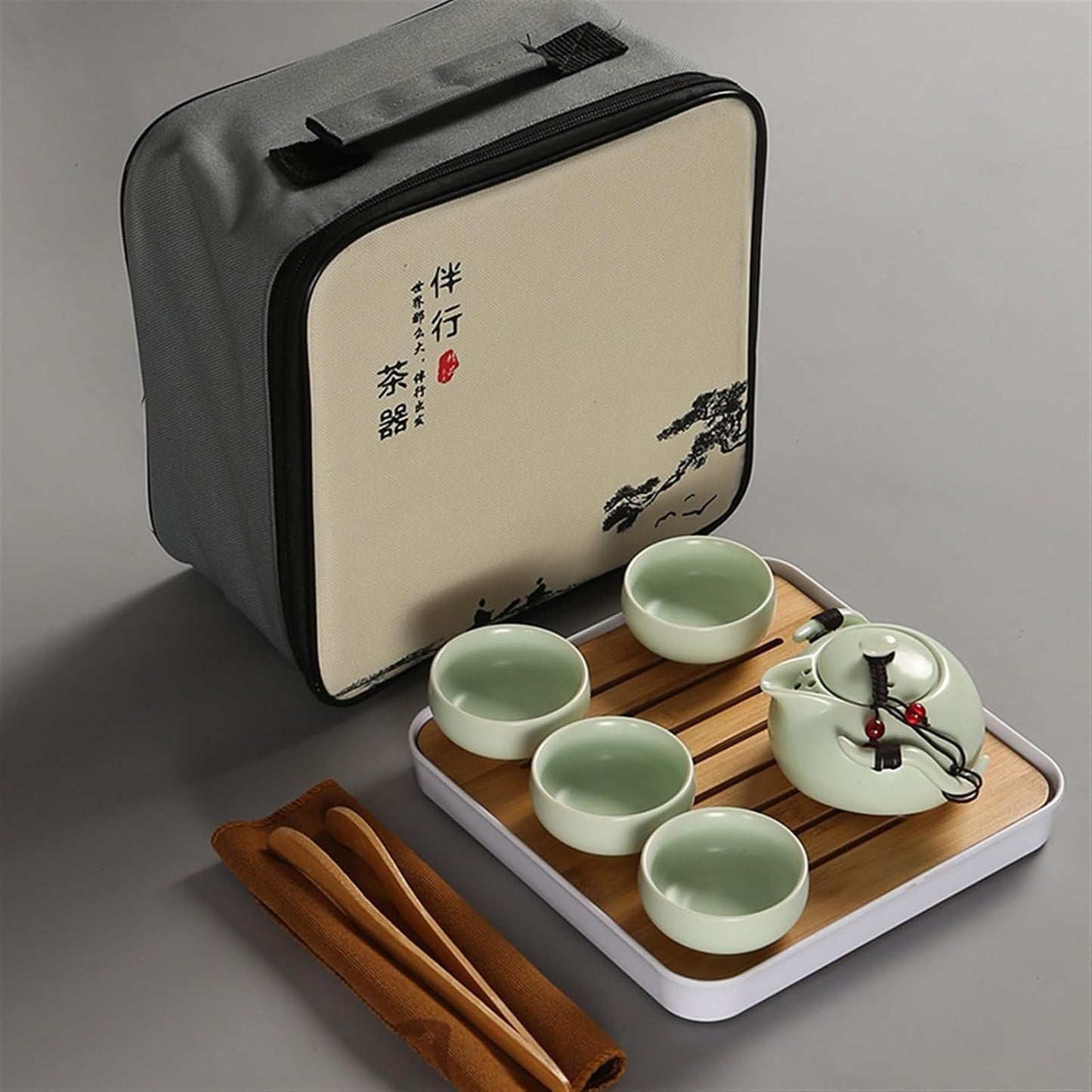 Chinese/Japanese Tea Set New Chinese Tea Gift Travel Tea Set Kung Fu Tea Set Portable Teapot Porcelain Teaset Gaiwan Tea Cups of Tea Ceremony Tea Tool Portable Teapot Set Tea Gift set (Size : White 3