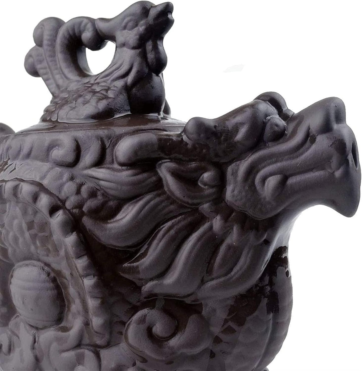 Teapot Chinese Yixing Dragon Phoenix Zisha Gongfu Tea Pots Zini for Loose Tea ( Size : 18oz )