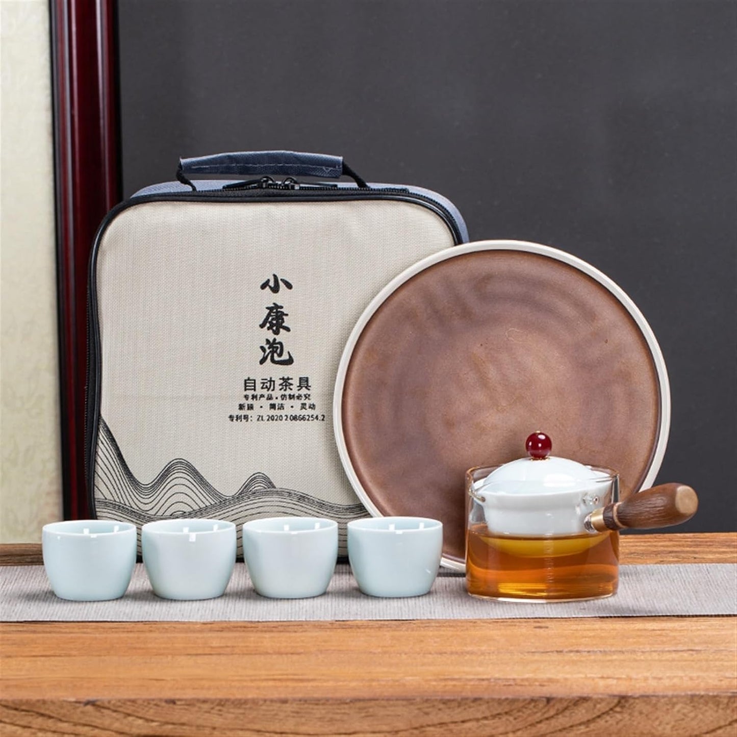 Chinese/Japanese Tea Set Portable Glass Ceramic Chinese Kung Fu Tea set Travel Tea Set Teaware Sets Teapot For Tea Teapot Tea Cup Set Tea Maker Infuser Portable Teapot Set Tea Gift set (Size : A pot