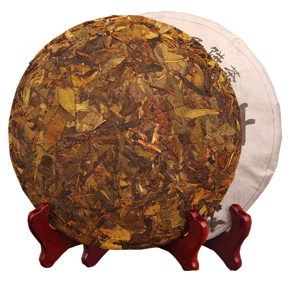 357g Big Leaves Raw Puerh Tea Cake- 2014yr Green Puer Tea- Sheng Bing Pu'erh Tea Cake - Uncook Pu'erh Tea