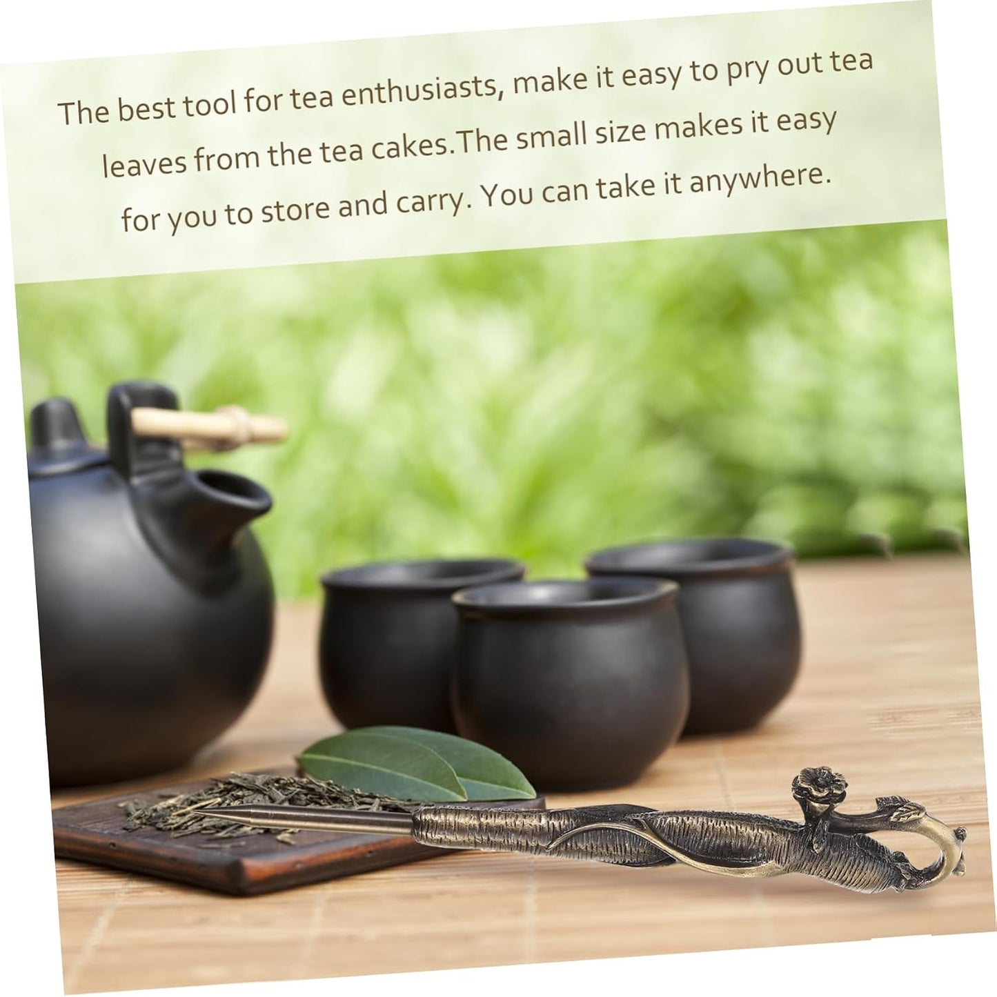 BRIGHTFUFU Pu'er Tea Tea Pry Tea Cone Wood Tea Knives Ice Brick Tea Prying Puerh Pick Puerh Tea Tool Tea Tong Tea Drinking Needle Puer Tea Cutter Tea Cutters Portable Alloy Metal