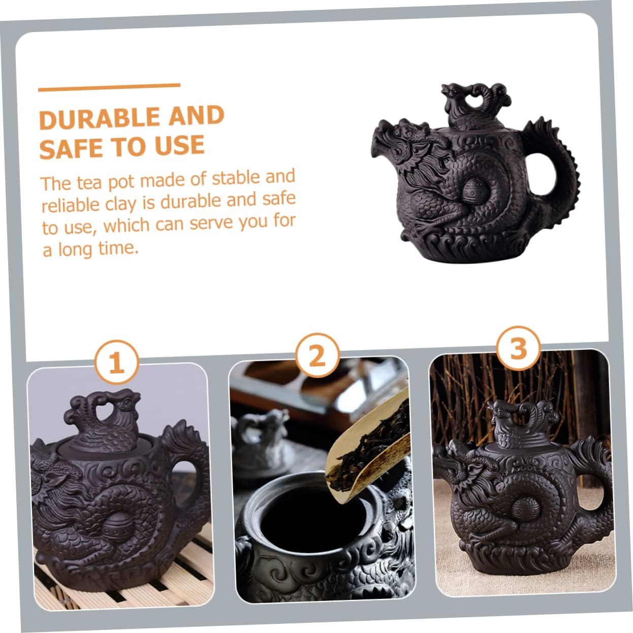 GRIRIW Dragon Phoenix Purple Clay Teapot 510 Zisha Teapot Tea Maker Kettle Teapot Warmer Porcelain Kettle Tea Pot Dragon Teapot Loose Tea Teapots Boiling Water Pot Travel Mini