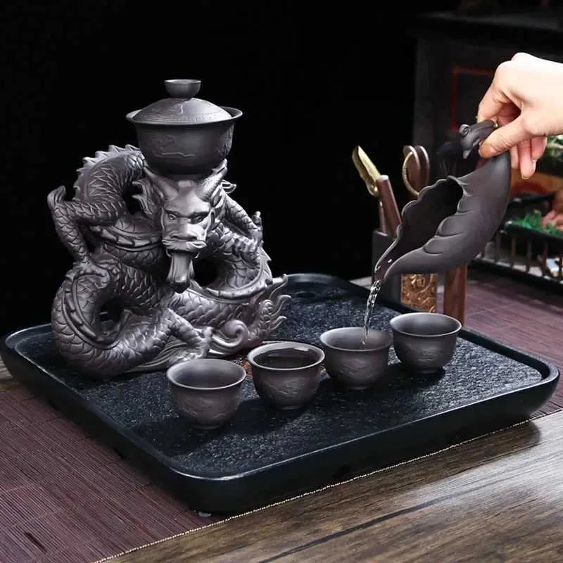 Coffee Tea Sets Tea set accessories teapot tea lid purple sand tray bowl y240701