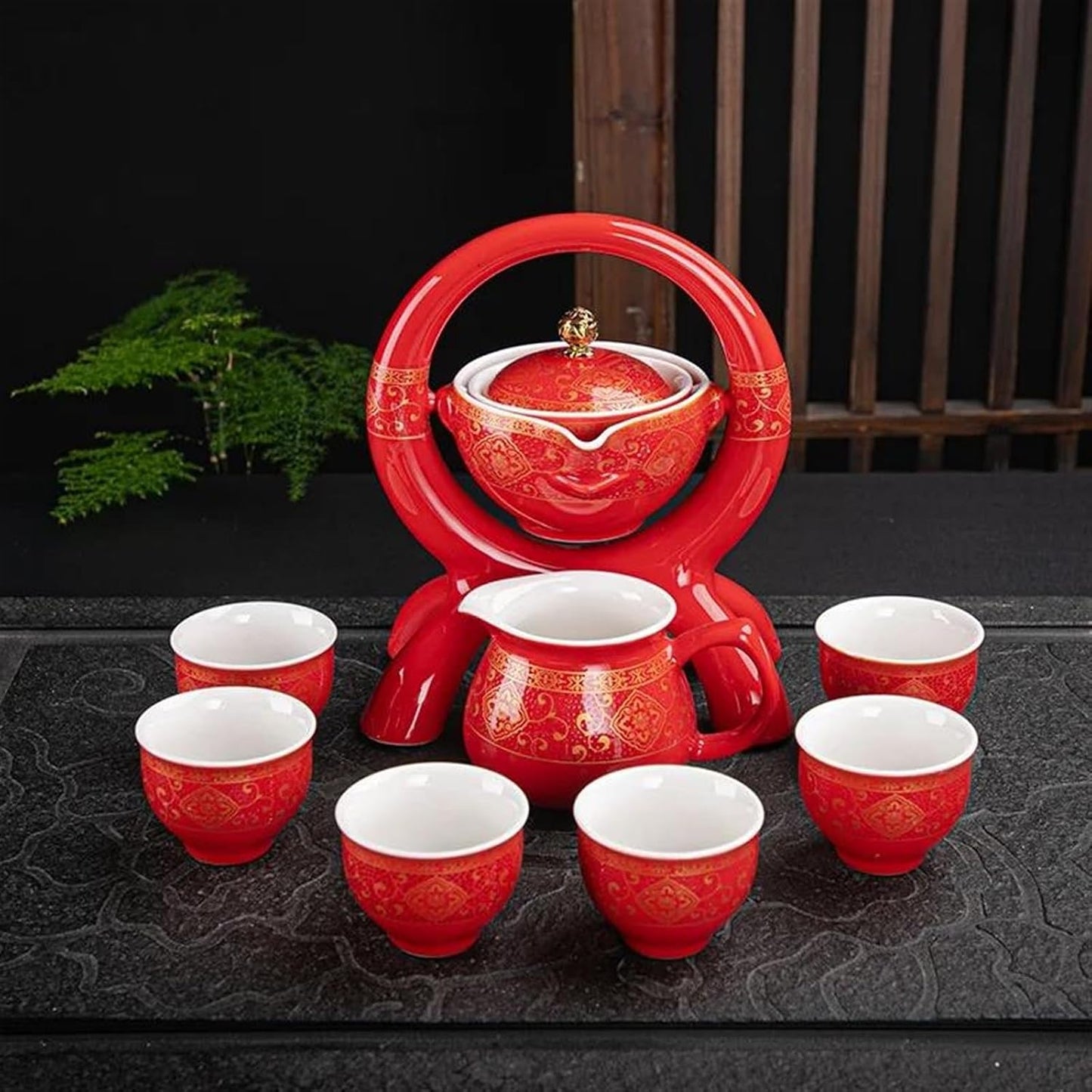 Afternoon Tea Set Chinese Portable Tea Set Ceramic Outdoor Travel Afternoon Teapot Set Crockery Porcelain Tea Cup Set Teaware Sets Gift For Friend Tea Set For Adults (Size : F)