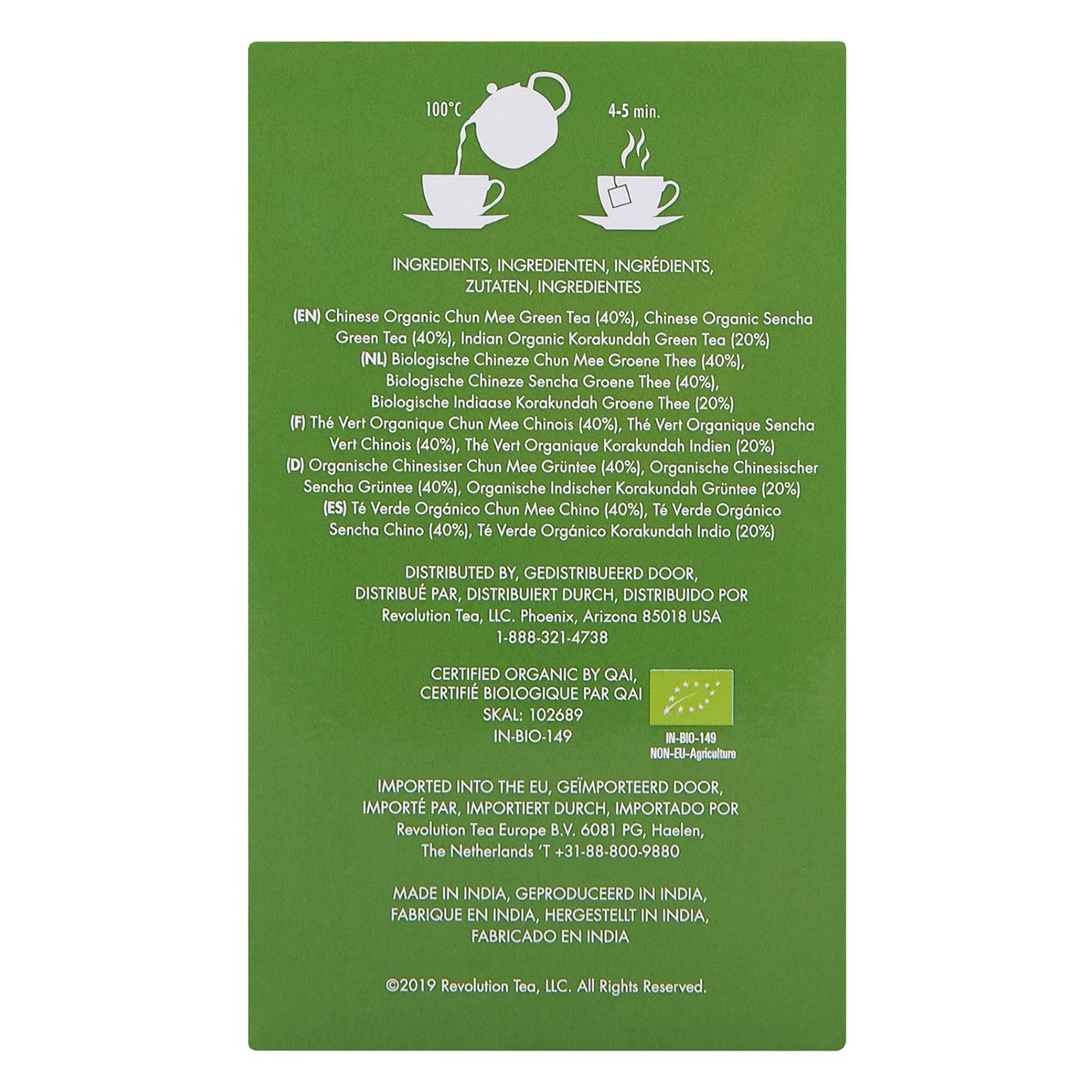 Revolution Tea - Mesh Infuser Full Leaf Tea - Organic Green Tea - 30 Bags