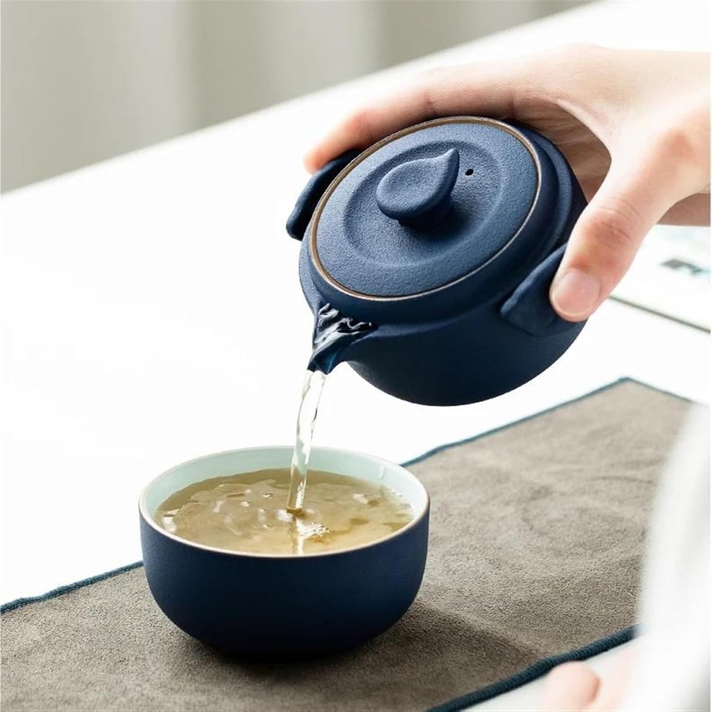 FUTWIZ Afternoon Tea Set Ceramic Teapot Teacup A Tea Sets Portable Travel Tea Set with Travel Case Tea Set for Adults (Color : B)