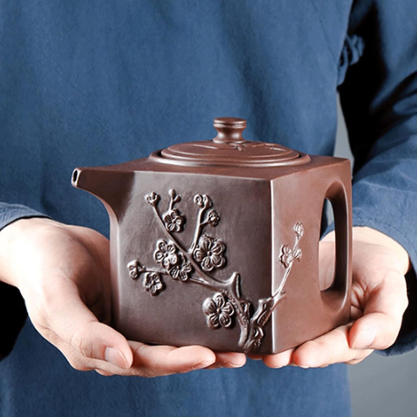 Kettle Teapot Zisha Pot Stainless Steel Filter Teapot Large-capacity Square Plum Bamboo Pot Kung Fu Tea Set Tea Bowl Cup Set