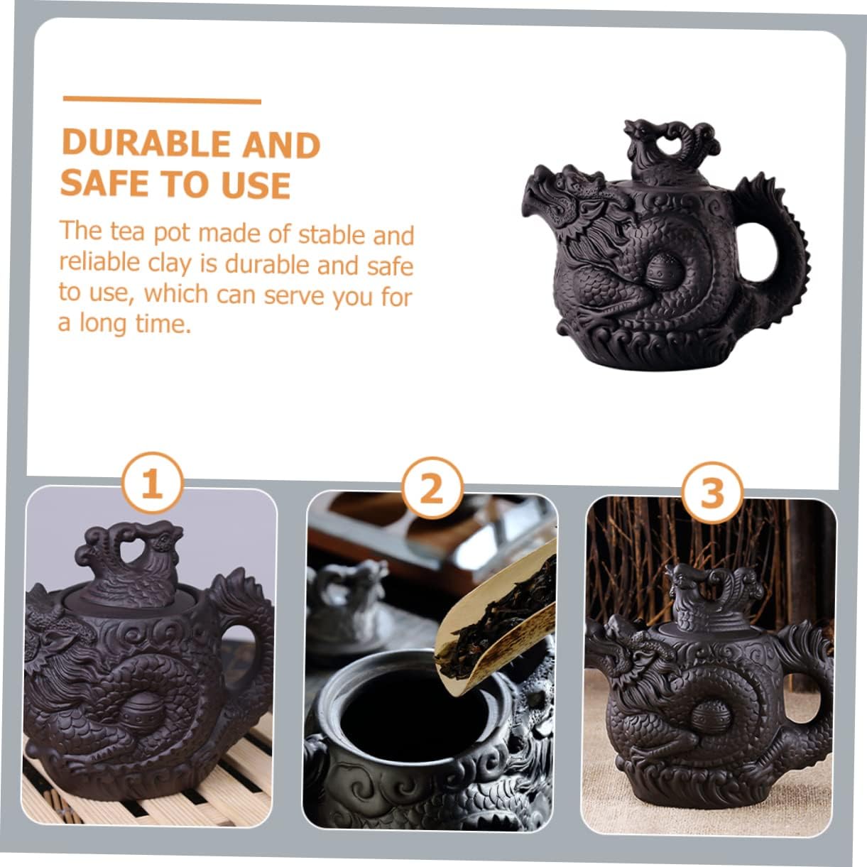 TIDTALEO Dragon Phoenix Purple Clay Teapot Tea Maker Kettle Tea Pets Gongfu Zisha Teapot Dragon Teapot Ceramic Loose Tea Teapots Tea Pot Cast Iron Teapot Travel Household Gongfu Teapot