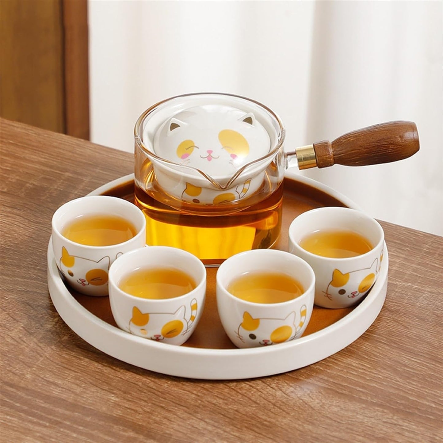 Chinese/Japanese Tea Set Portable Glass Ceramic Chinese Kung Fu Tea set Travel Tea Set Teaware Sets Teapot For Tea Teapot Tea Cup Set Tea Maker Infuser Portable Teapot Set Tea Gift set (Size : A pot